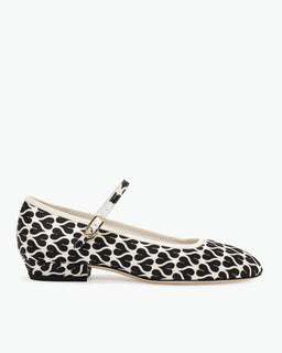 Ivory & Black Heart Print, Silk