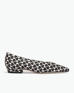 Ivory & Black Heart Print, Silk